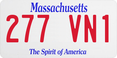 MA license plate 277VN1