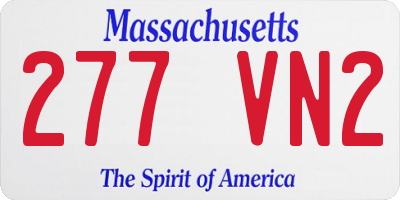 MA license plate 277VN2