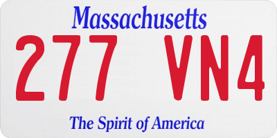 MA license plate 277VN4