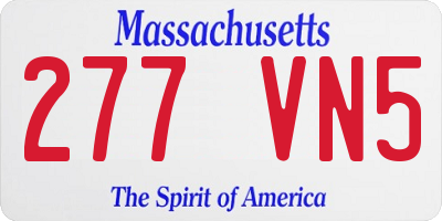 MA license plate 277VN5
