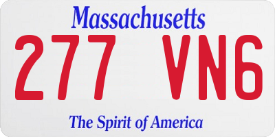 MA license plate 277VN6