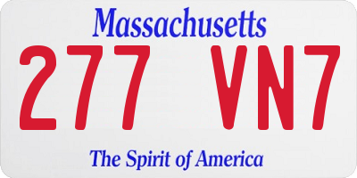 MA license plate 277VN7