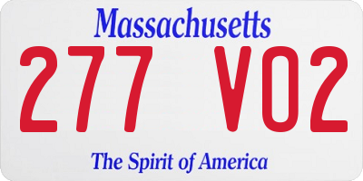 MA license plate 277VO2