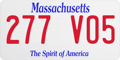 MA license plate 277VO5