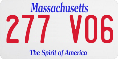 MA license plate 277VO6