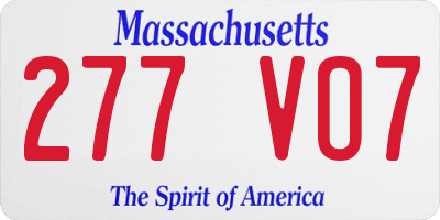MA license plate 277VO7