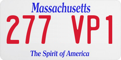 MA license plate 277VP1