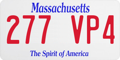 MA license plate 277VP4