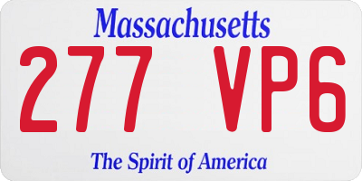 MA license plate 277VP6