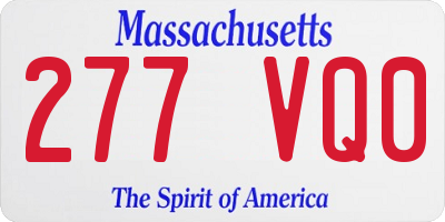 MA license plate 277VQ0
