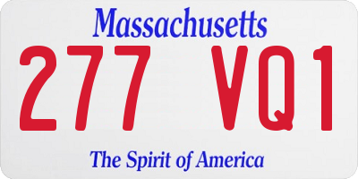 MA license plate 277VQ1