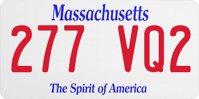 MA license plate 277VQ2
