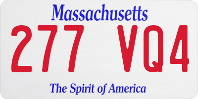 MA license plate 277VQ4