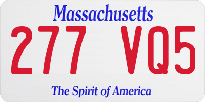 MA license plate 277VQ5