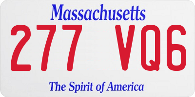 MA license plate 277VQ6