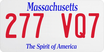 MA license plate 277VQ7