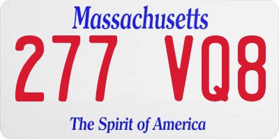 MA license plate 277VQ8