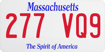 MA license plate 277VQ9