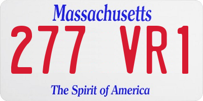 MA license plate 277VR1