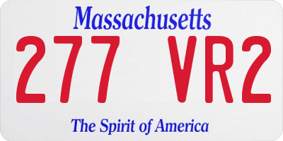 MA license plate 277VR2