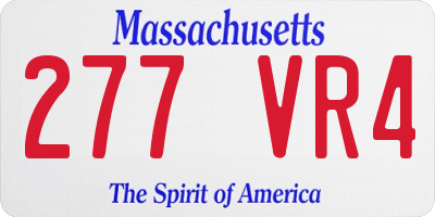 MA license plate 277VR4