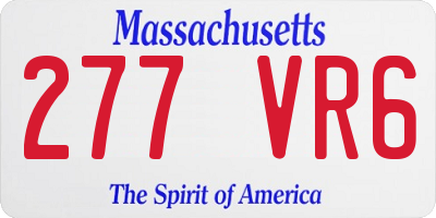 MA license plate 277VR6