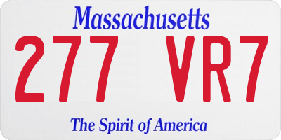 MA license plate 277VR7