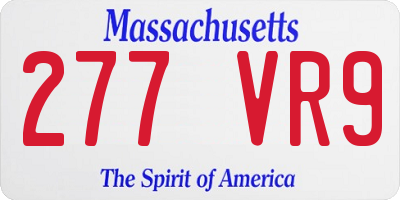 MA license plate 277VR9