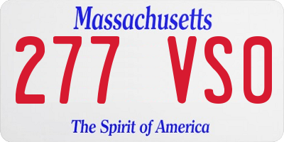 MA license plate 277VS0