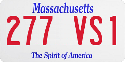 MA license plate 277VS1