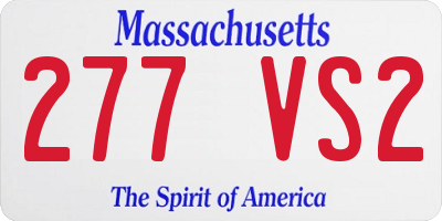 MA license plate 277VS2