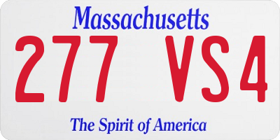 MA license plate 277VS4
