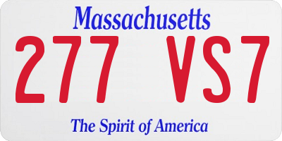 MA license plate 277VS7