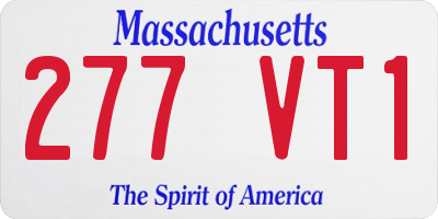 MA license plate 277VT1
