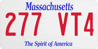 MA license plate 277VT4