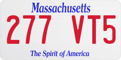 MA license plate 277VT5