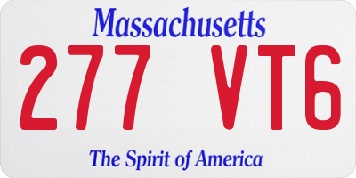 MA license plate 277VT6