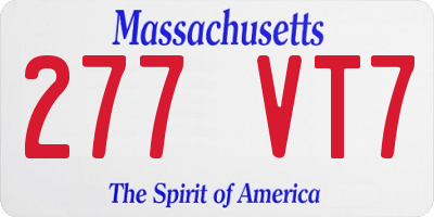 MA license plate 277VT7