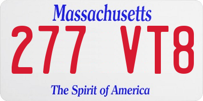 MA license plate 277VT8