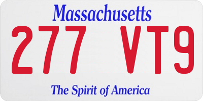 MA license plate 277VT9