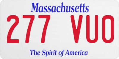 MA license plate 277VU0