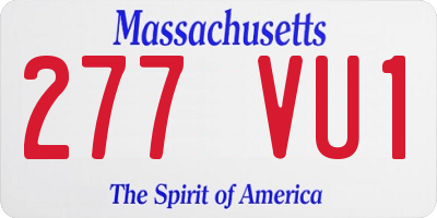 MA license plate 277VU1