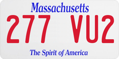 MA license plate 277VU2