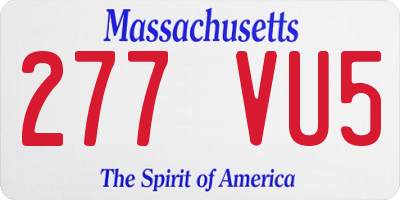 MA license plate 277VU5