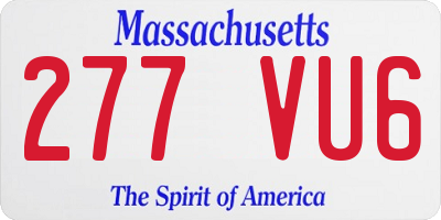 MA license plate 277VU6