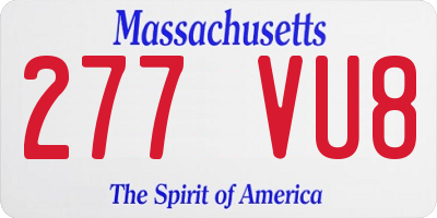 MA license plate 277VU8
