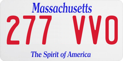 MA license plate 277VV0