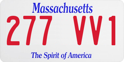 MA license plate 277VV1