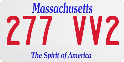 MA license plate 277VV2