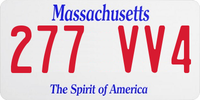 MA license plate 277VV4